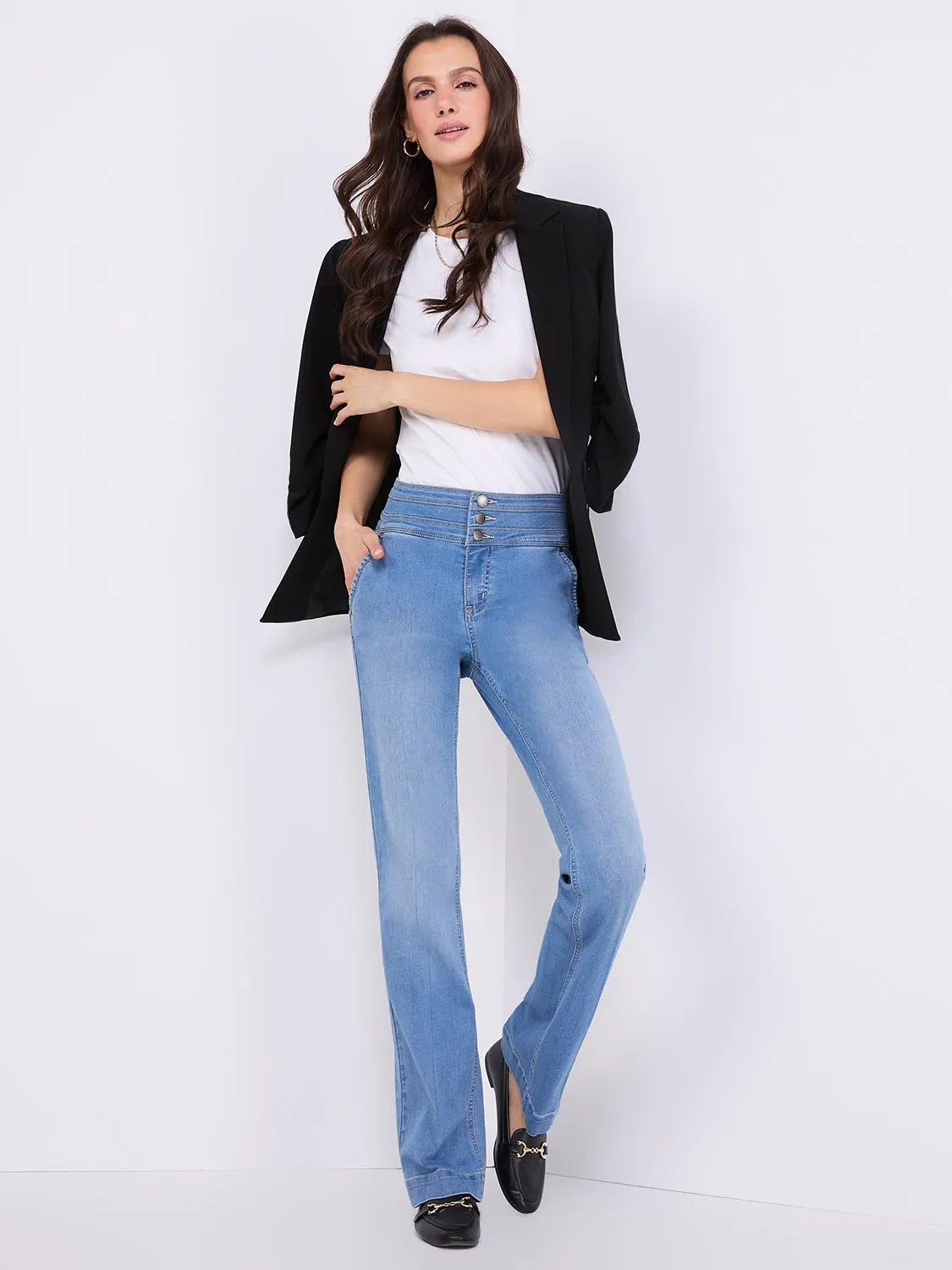 3-Button Waist Jeans