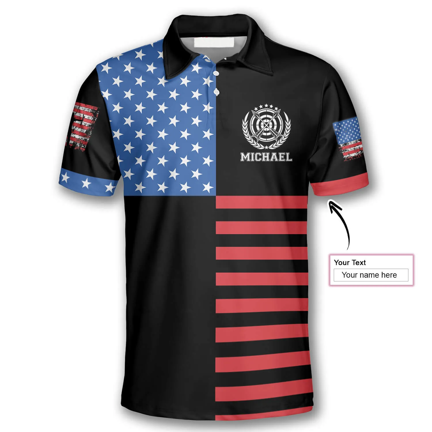 3D All Over Print Archery American Flag Logo Custom Archery Shirts for Men, Archery Shirt, Flag Shirt