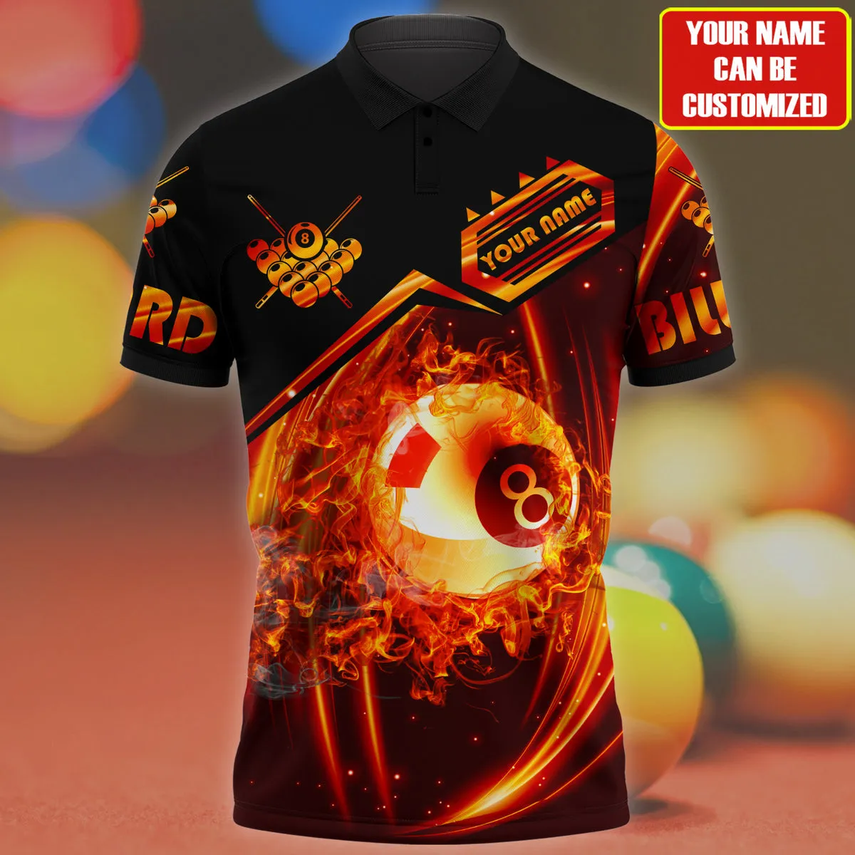 3D All Over Print Billiard Polo Shirt, Rock Strike Billiard Unisex Shirt, Billiard Gift For Him, Billiard Uniform