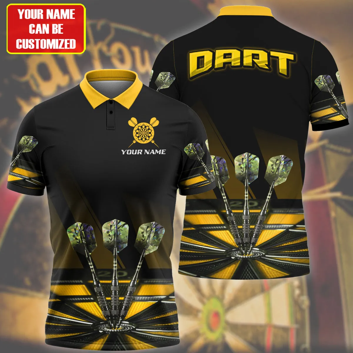 3D All Over Print Multi Color Dart Polo Shirt, Gift for Dad and Son, Dart Team Uniform