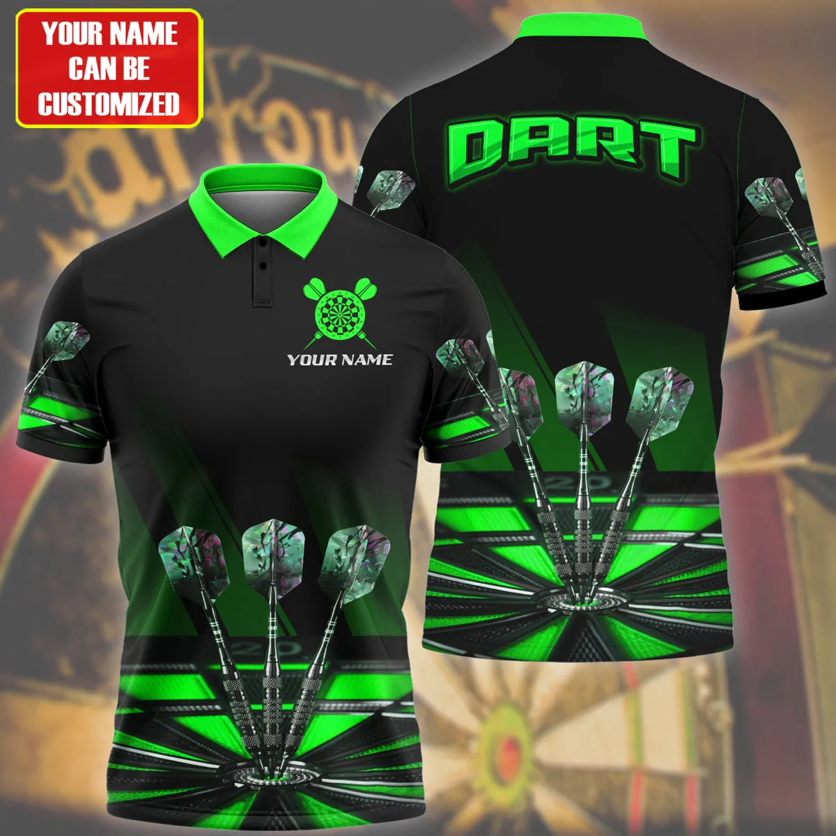 3D All Over Print Multi Color Dart Polo Shirt, Gift for Dad and Son, Dart Team Uniform