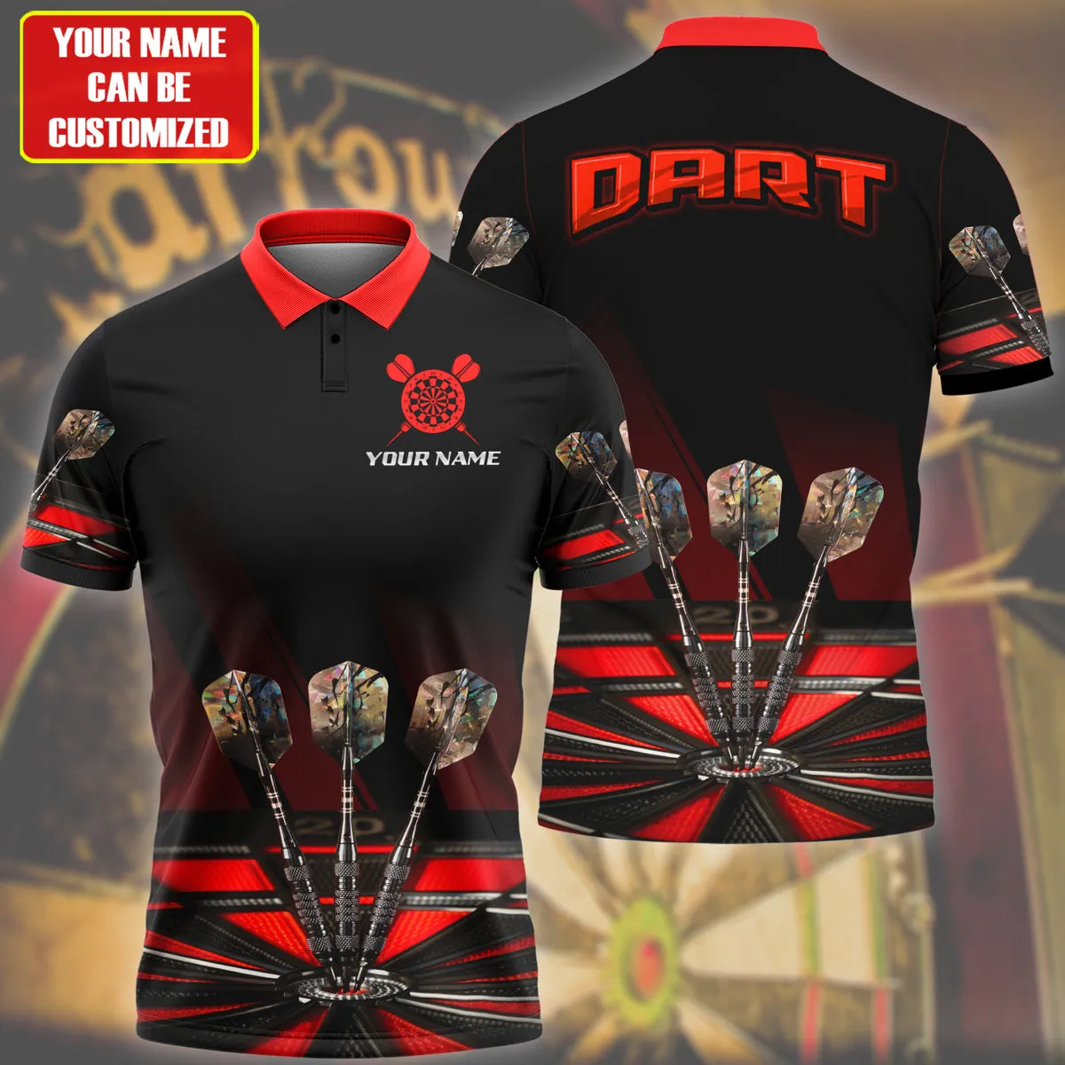 3D All Over Print Multi Color Dart Polo Shirt, Gift for Dad and Son, Dart Team Uniform