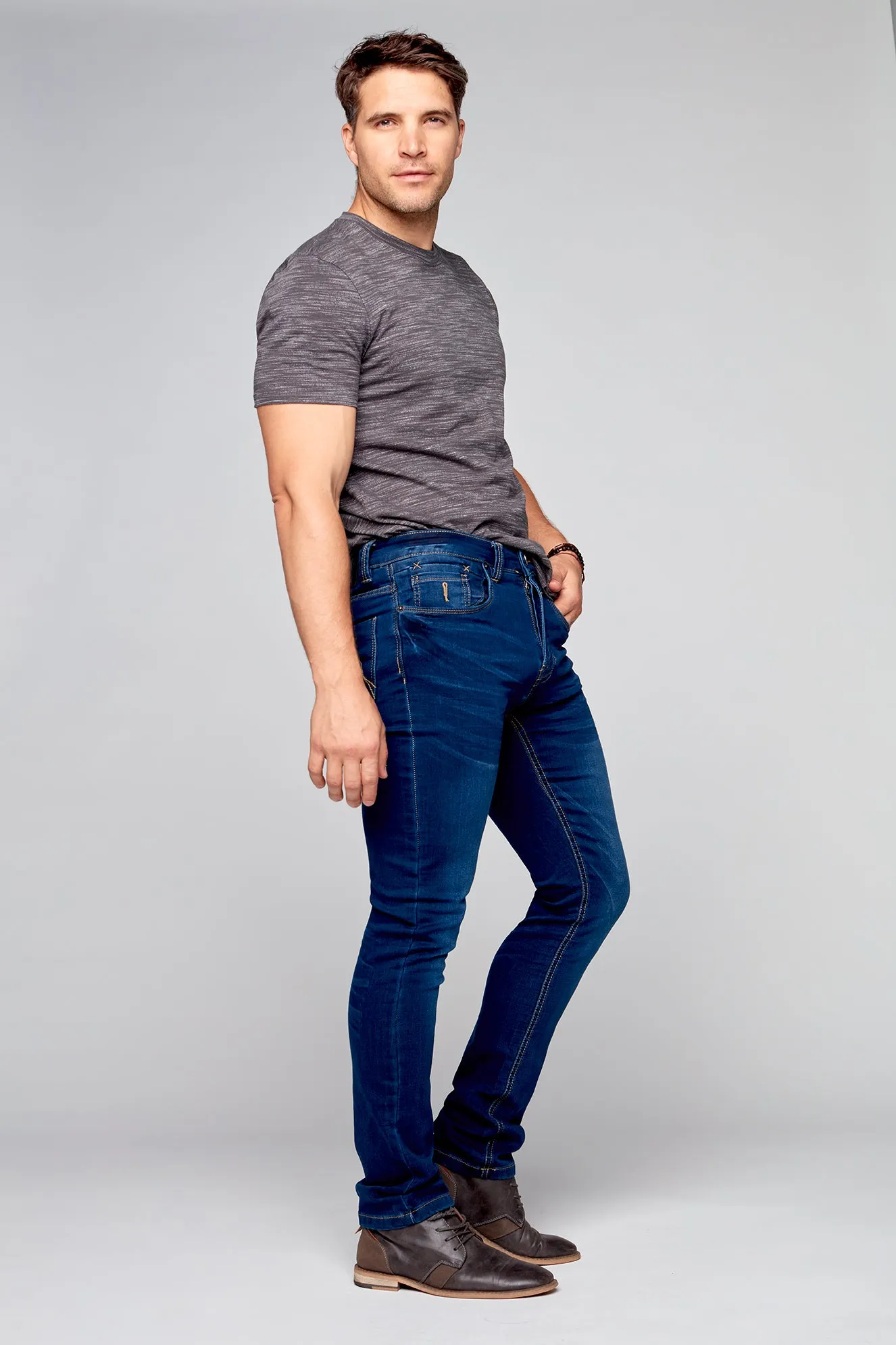 5 Pocket Straight Fit Jeans - Dark Blue Wash