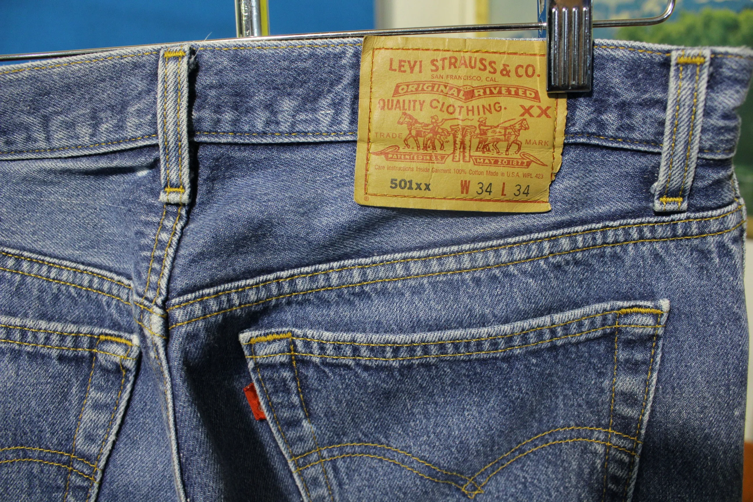 90s Levis 501 Button Fly Jeans. Vintage, Made in USA 501xx 32 x 30