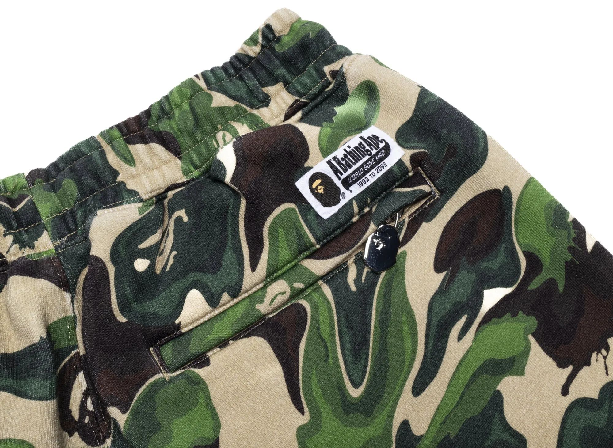 A Bathing Ape Art Camo Sweatshorts in Green