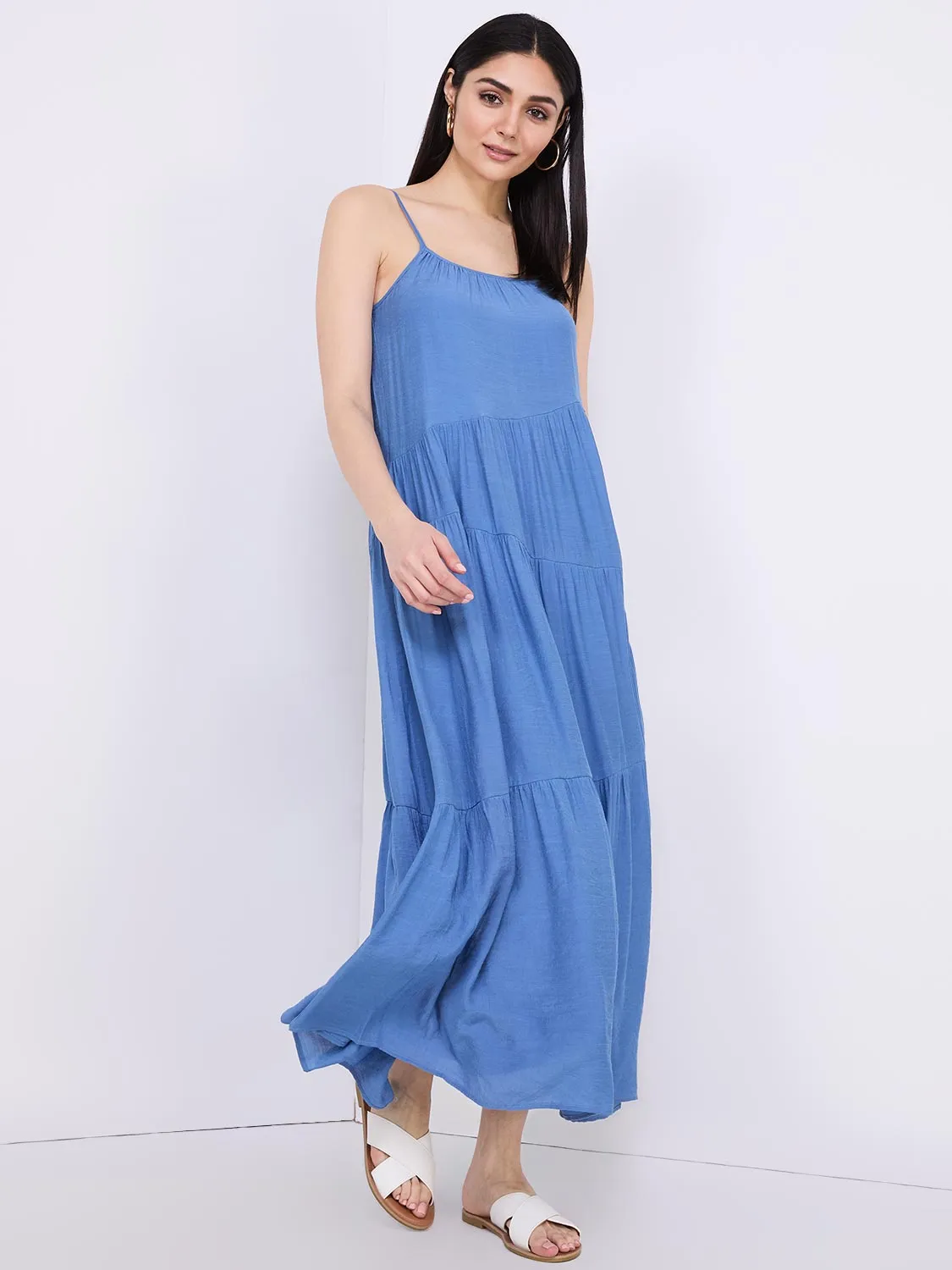 Asymmetrical Tiered Maxi Dress