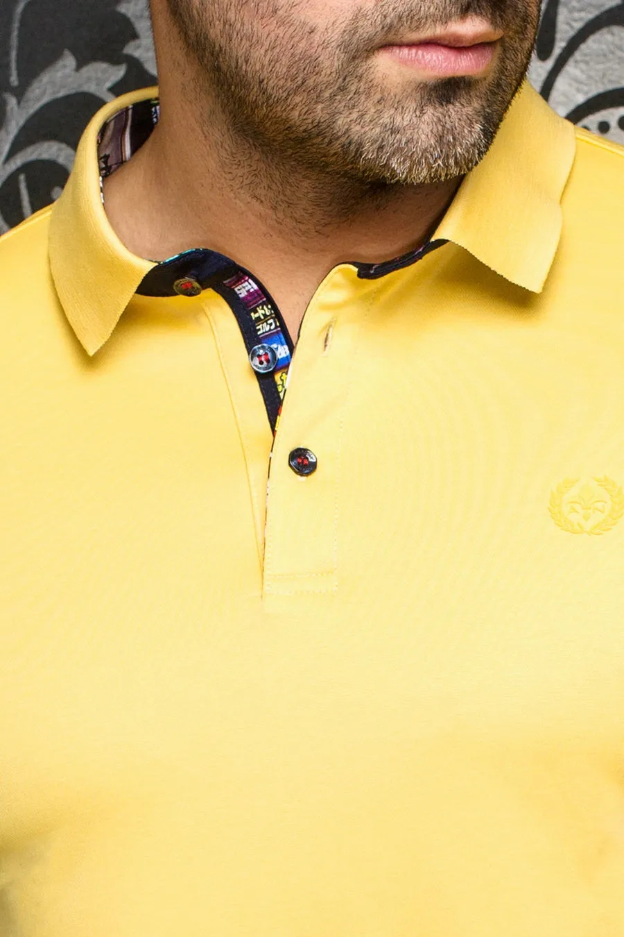 Au Noir Stretch Short-Sleeve Polos | Eagle Light Yellow