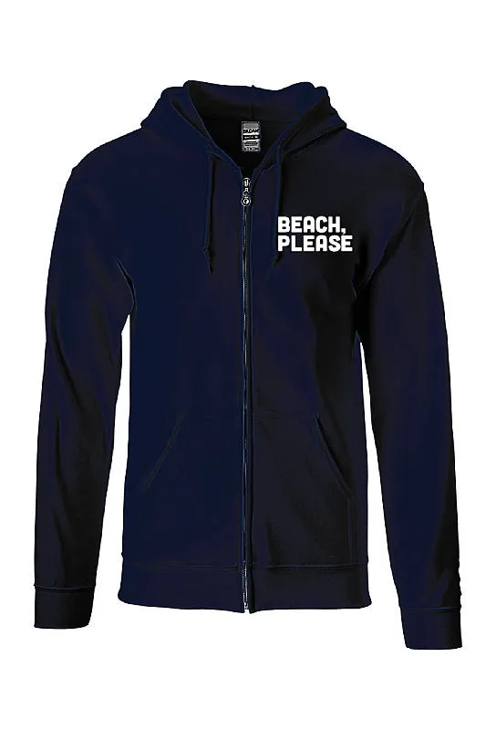 Beach Please Full Zip Heavyweight Hoodie