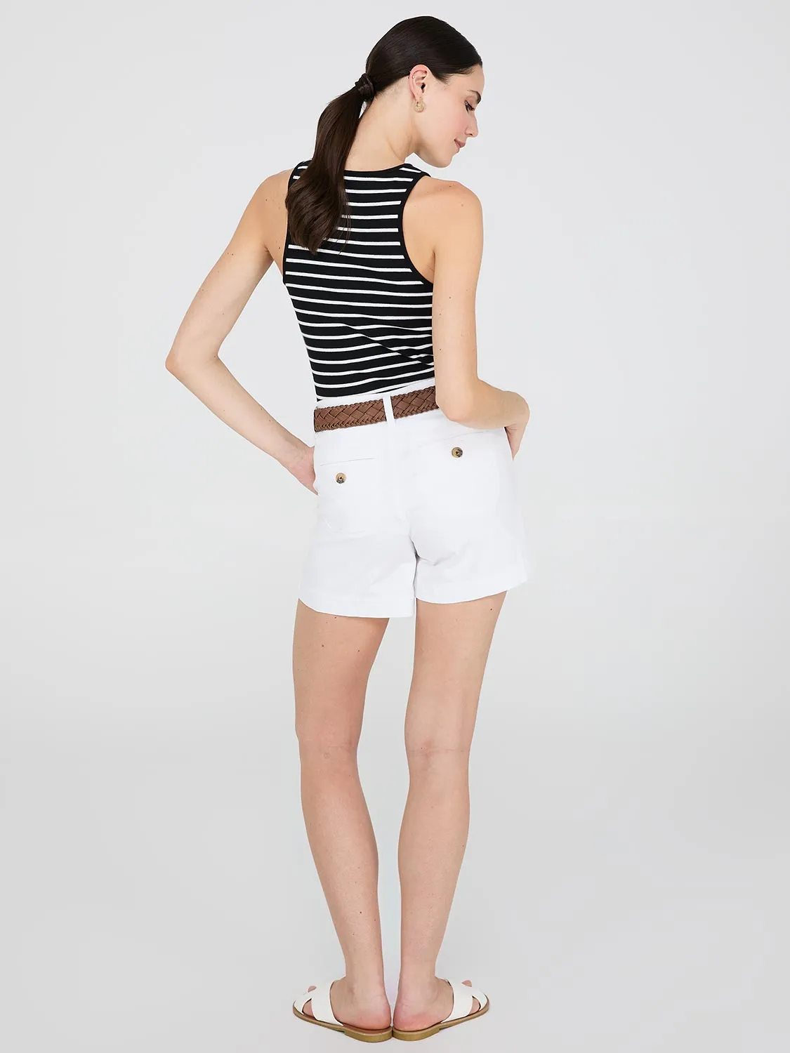 Belted Sateen Shorts