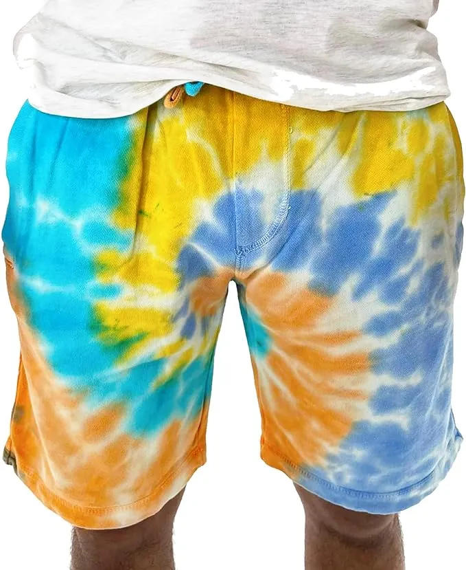 Ben Din Tie Dye Shorts Men |Quick Dry Tie Dye Swim Trunks for Men | Work Out Sweat-Absorbing |Beach Shorts for Bathing