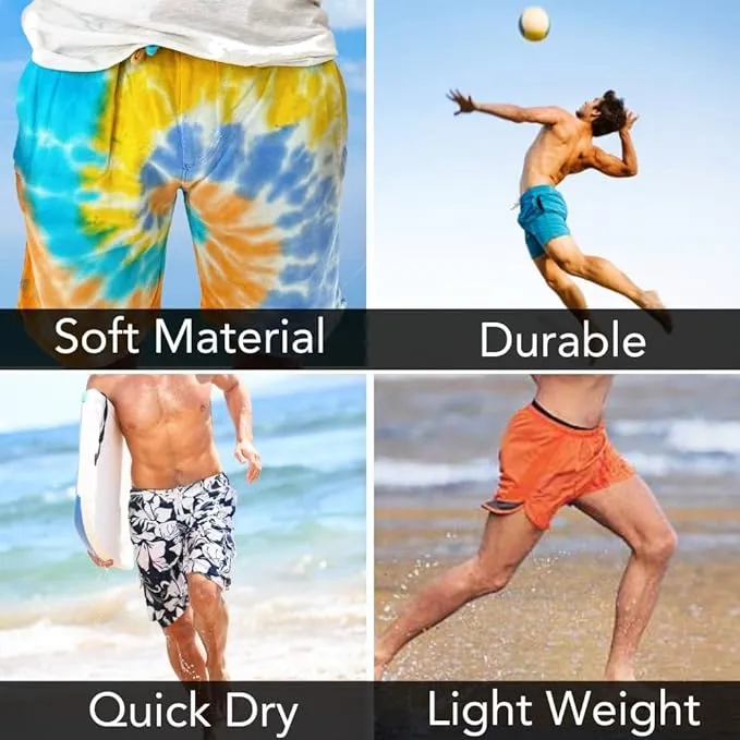 Ben Din Tie Dye Shorts Men |Quick Dry Tie Dye Swim Trunks for Men | Work Out Sweat-Absorbing |Beach Shorts for Bathing