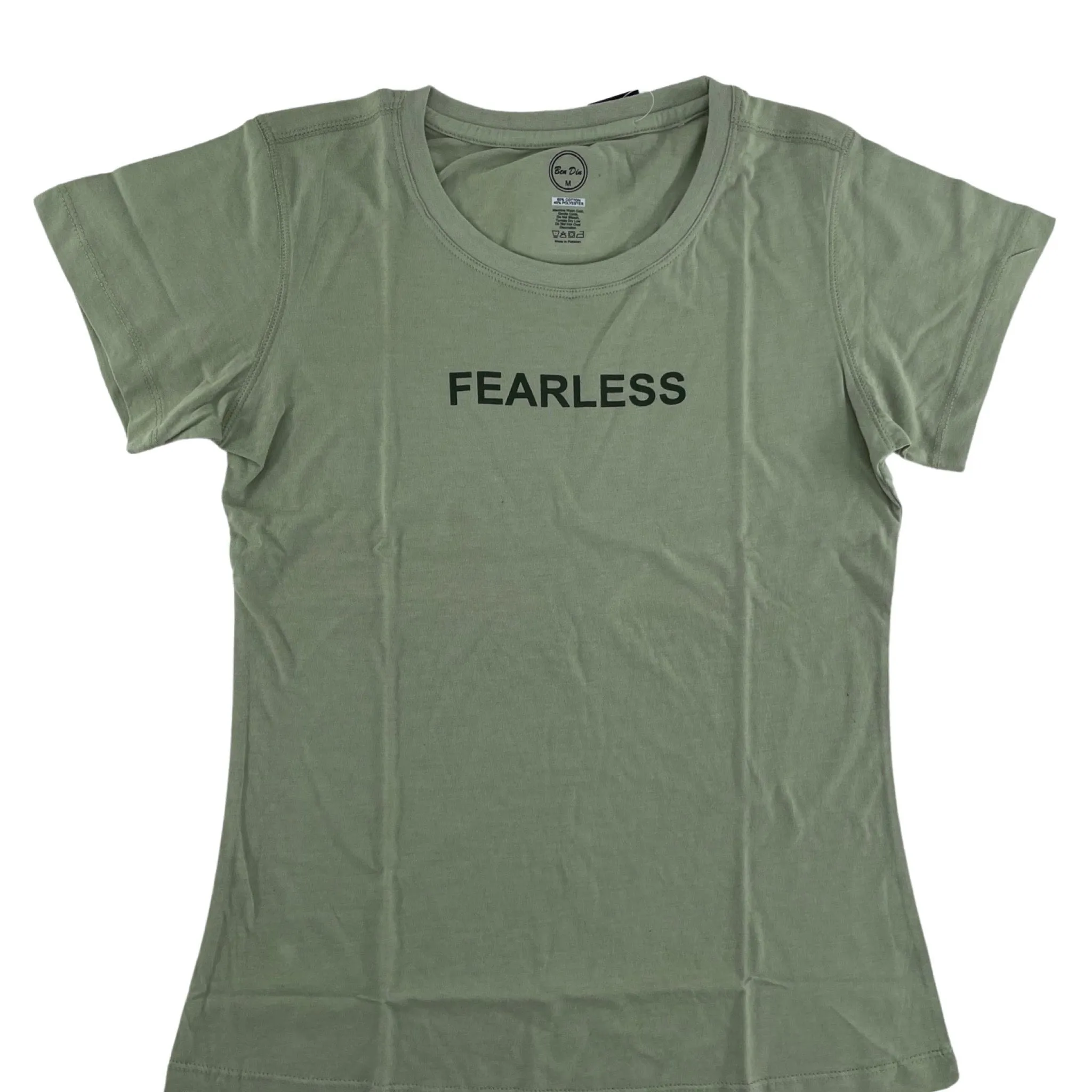 Ben Din Women's Fearless T-Shirt - Short-Sleeve Soft Fitted Comfortable T-Shirt for Womens