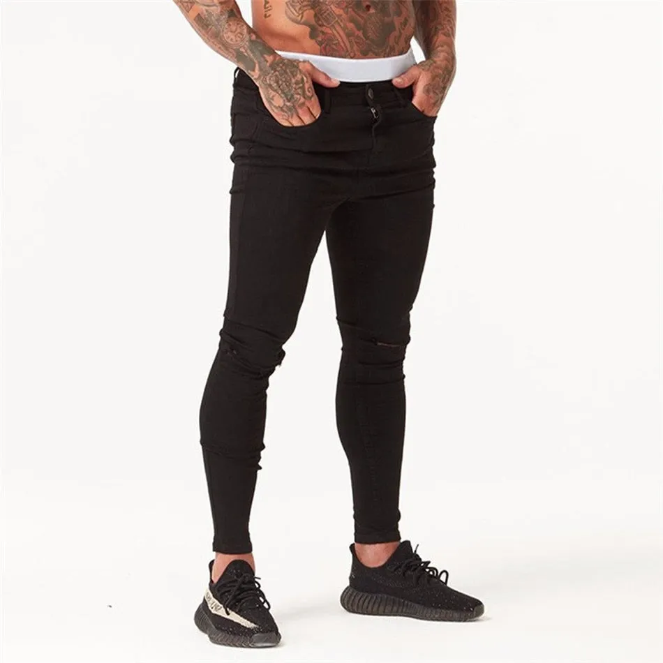 Black Jeans Garment Die Ripped