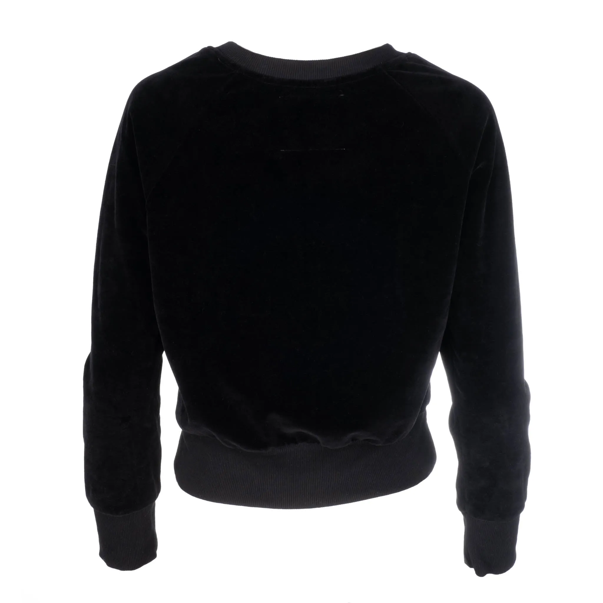 Black Velour Raglan Sweatshirt