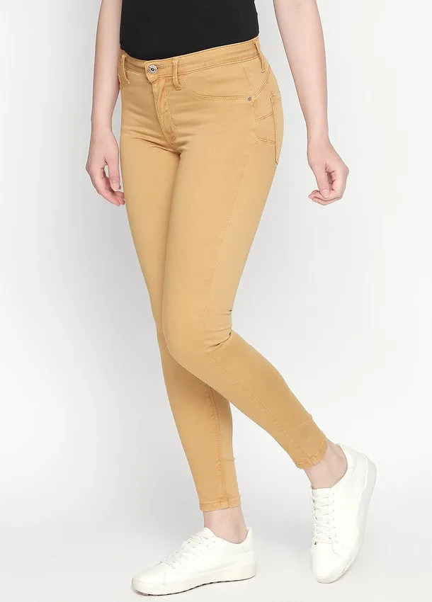 Brazil Camel Non-Denim Skinny Jeans