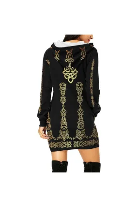 Celtic Bronze Hoodie Mini Dress