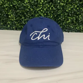 Chi Embroidered Baseball Cap in Navy