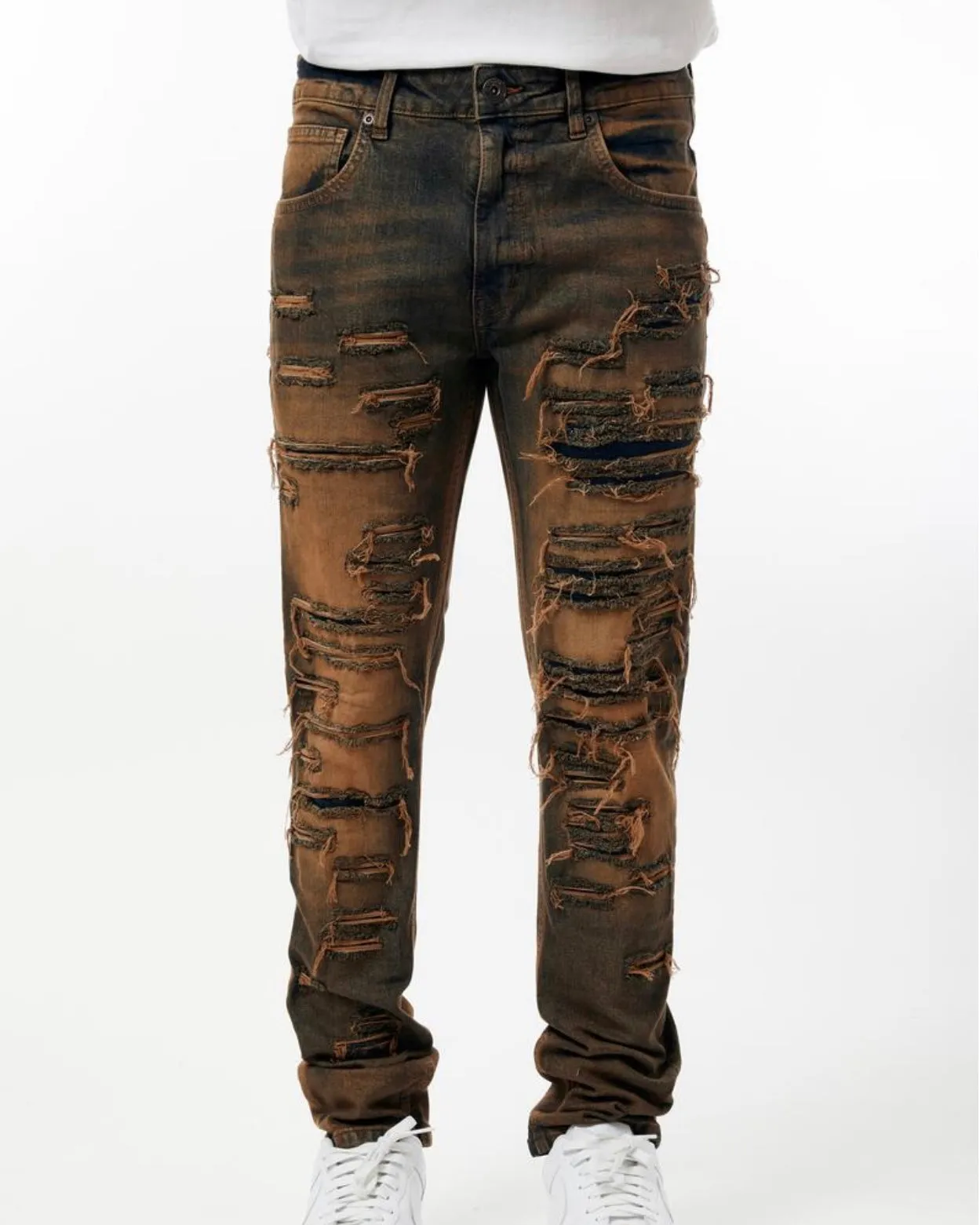 Destroyed & Repaired Denim Jean