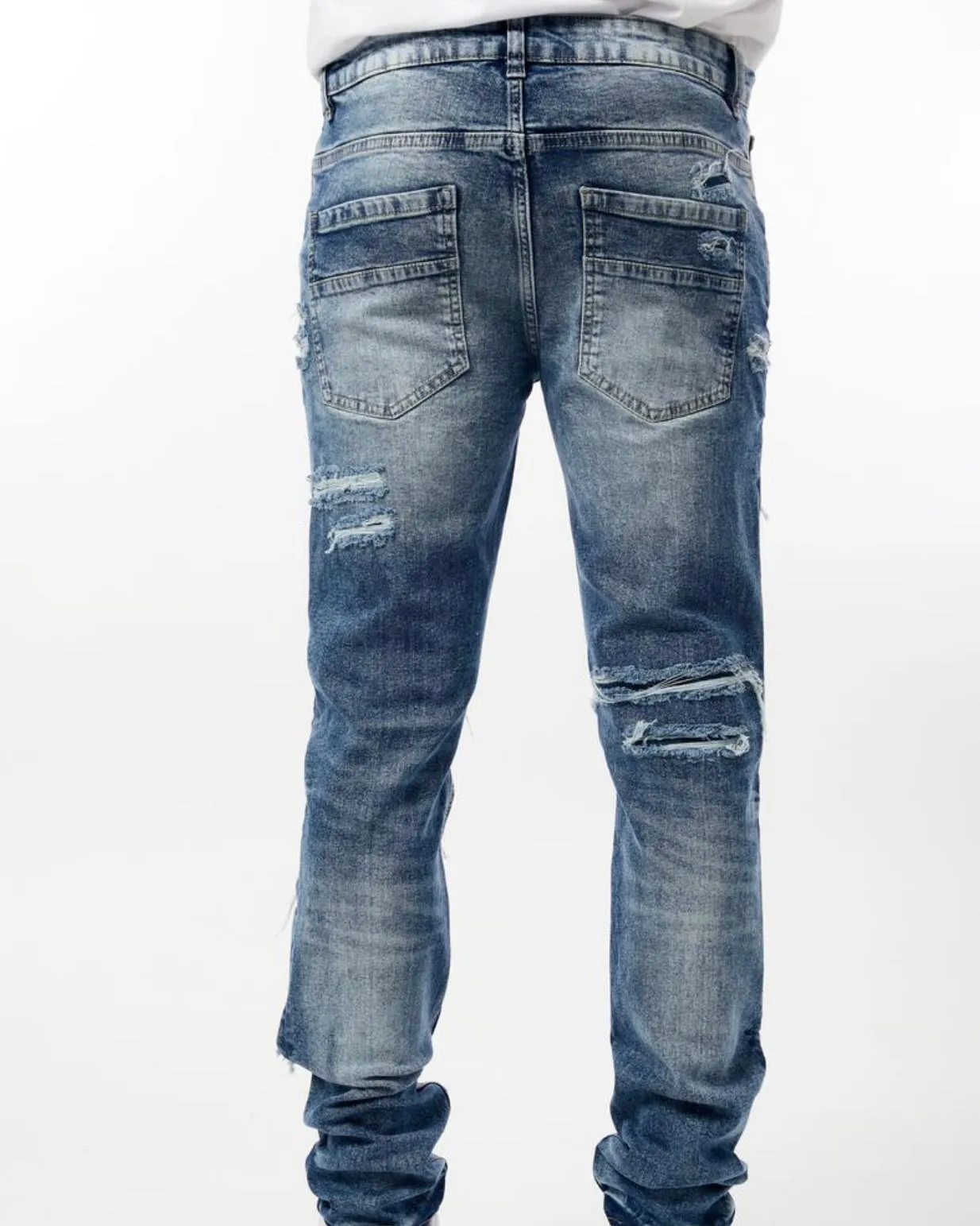 Destroyed & Repaired Denim Jean