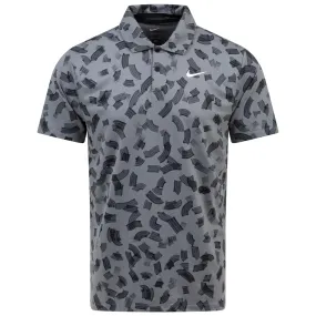 Dri-FIT Tour Micro Print Polo Smoke Grey - SU24