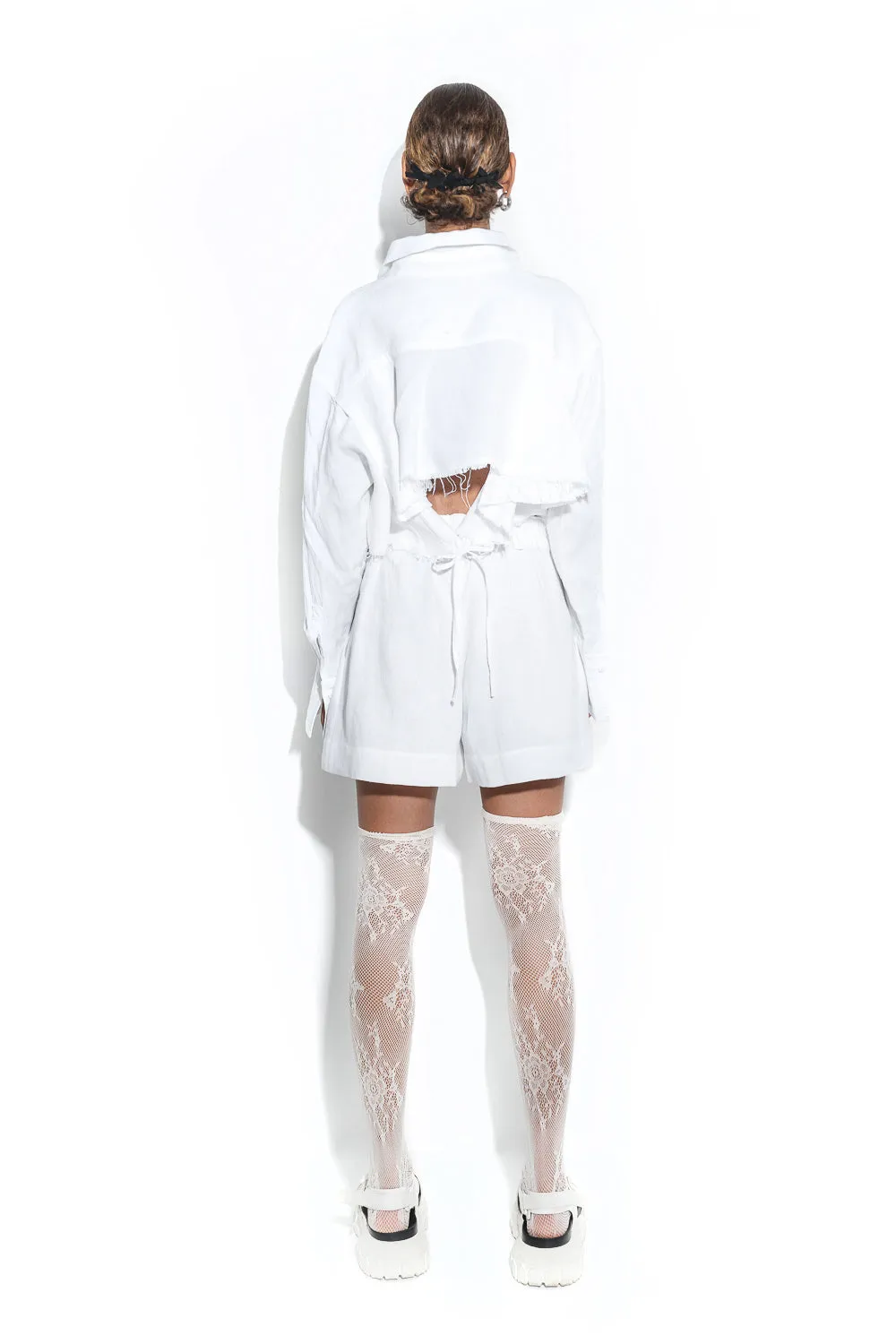 Fly linen shorts