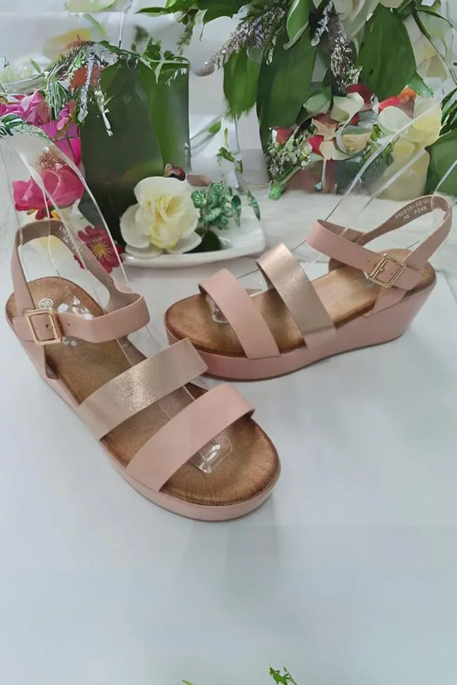 Foil Buckle Strap Sandal