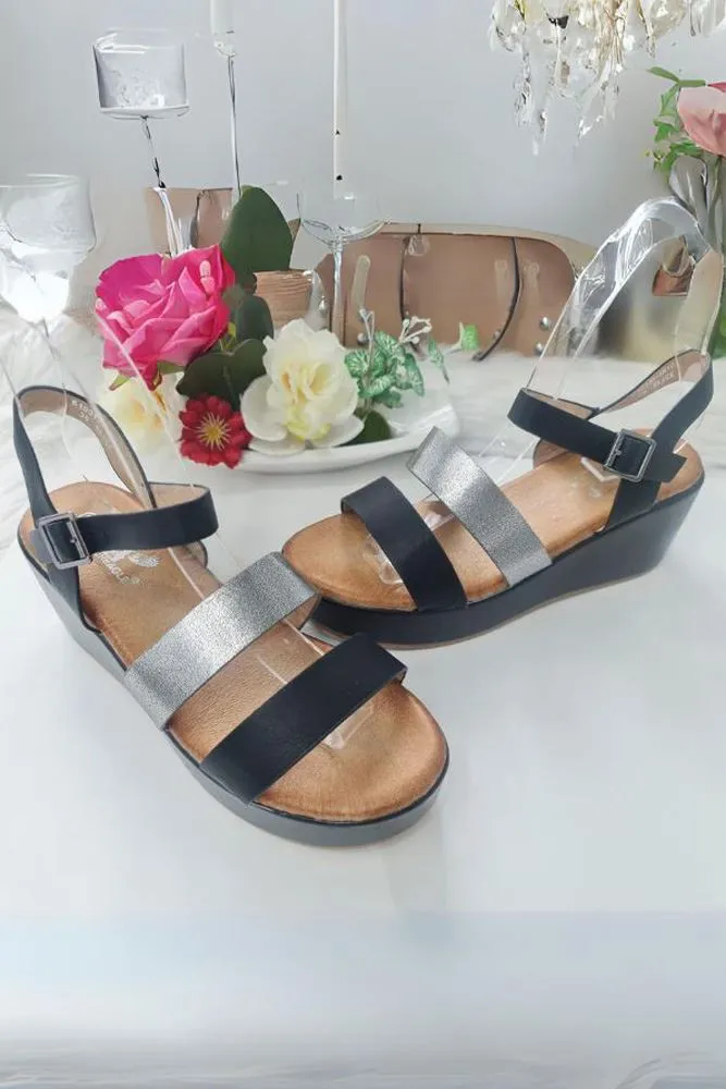 Foil Buckle Strap Sandal