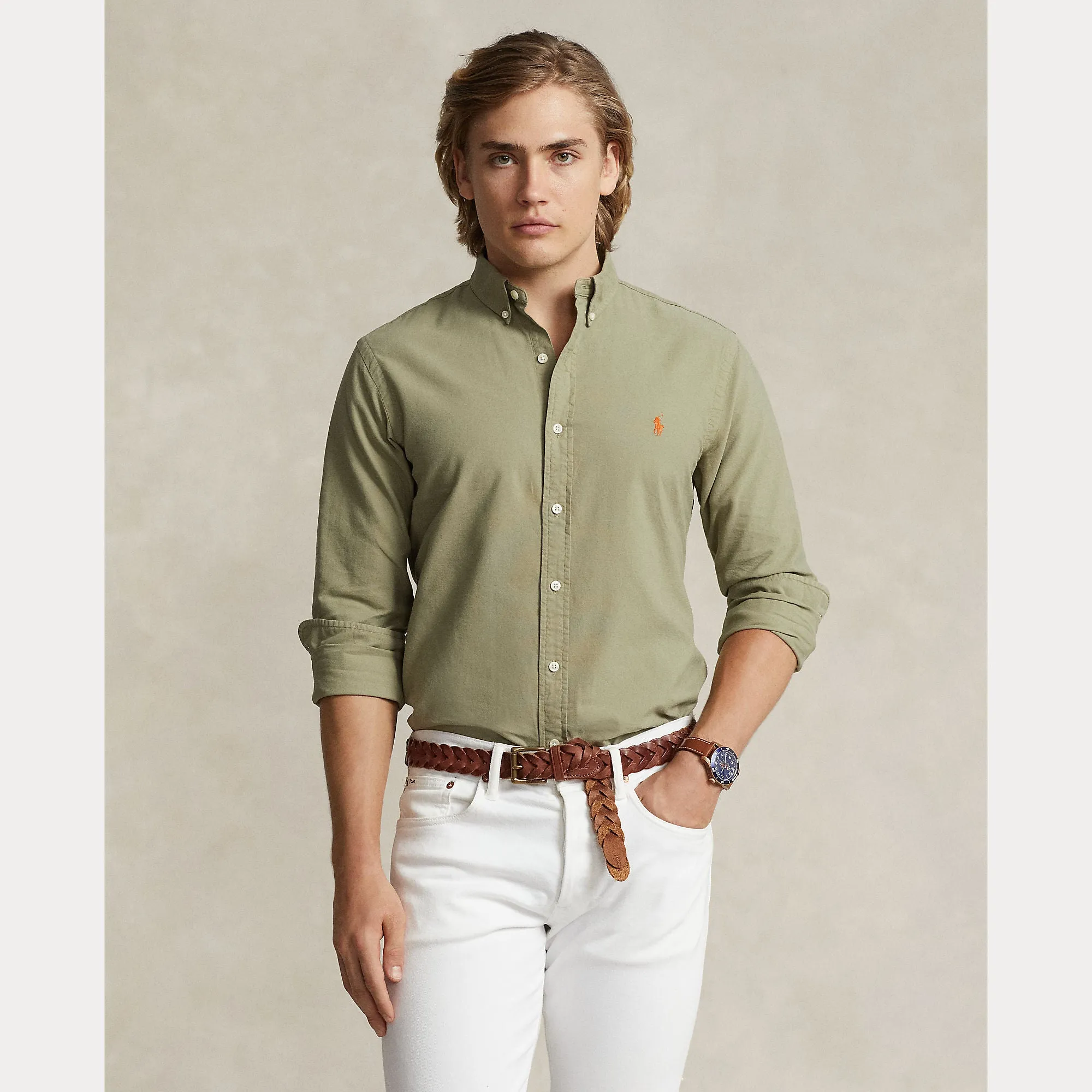 GARMENT-DYED OXFORD SHIRT