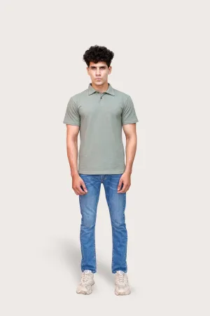 Green Self Collar Polo