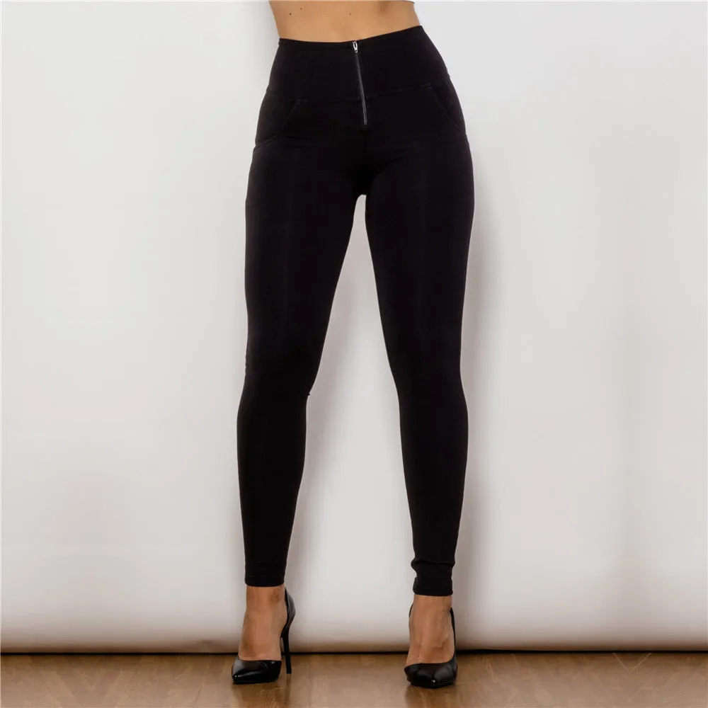 High Waist Black Knitted Leggings