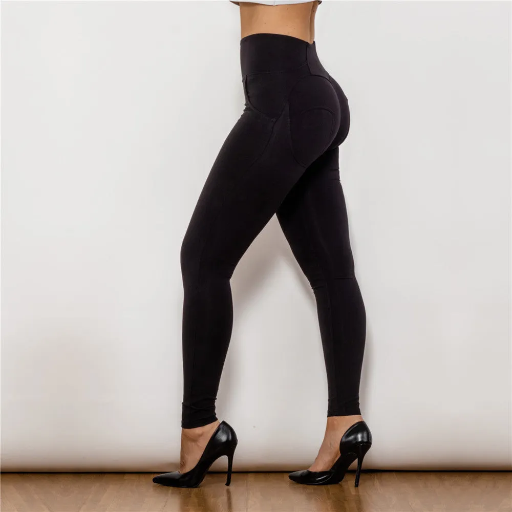 High Waist Black Knitted Leggings