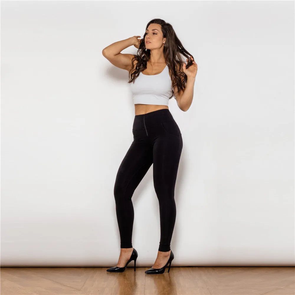 High Waist Black Knitted Leggings