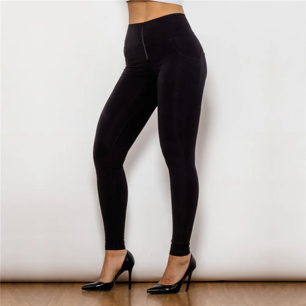 High Waist Black Knitted Leggings