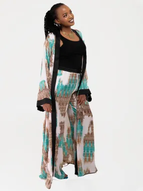 Hijabeefied Long Travelling Kimono - Sea Green