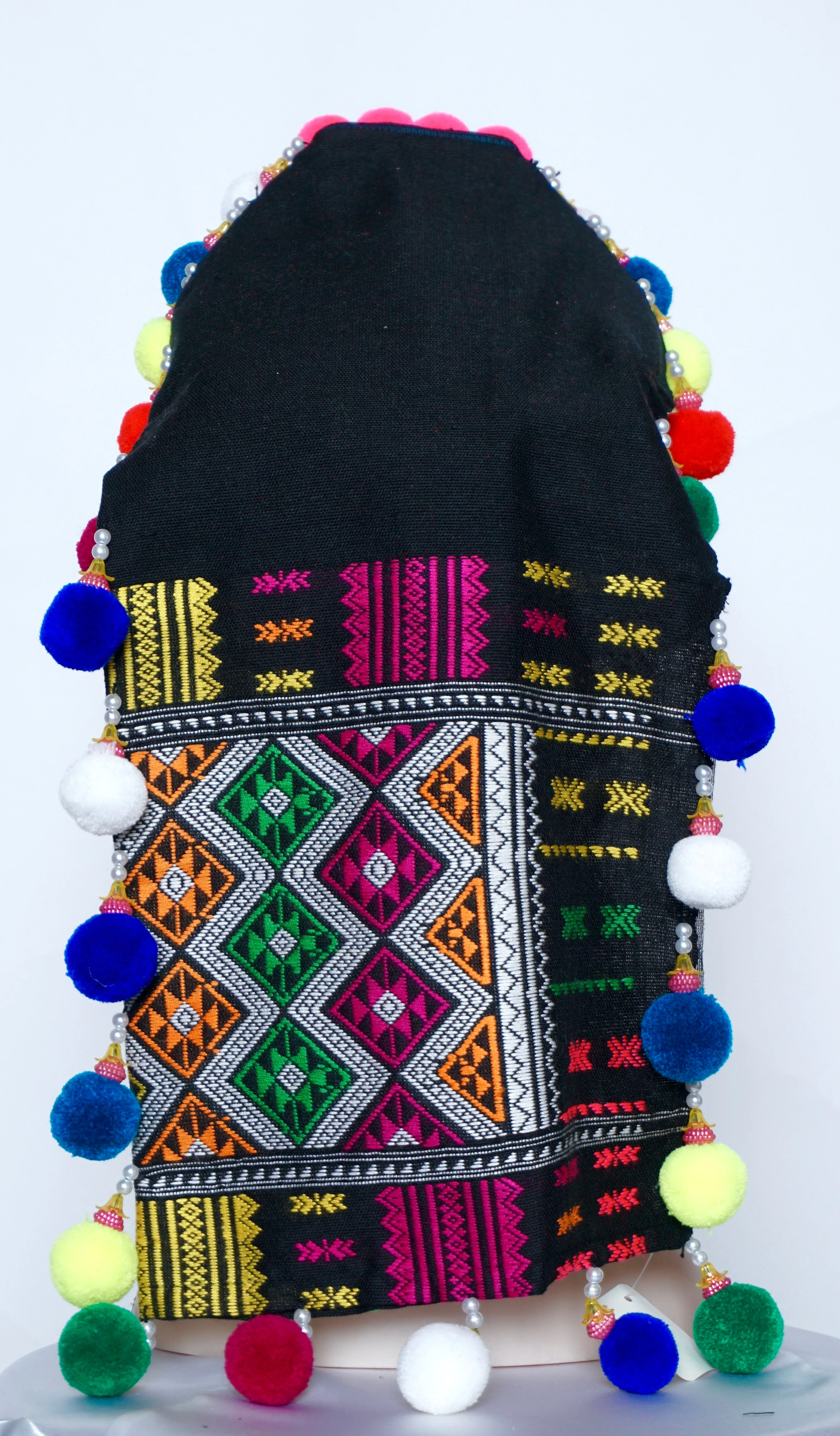 Stylish Hmong Txaij Hat - 23 to 24 Adjustable Size for Comfortable Fit