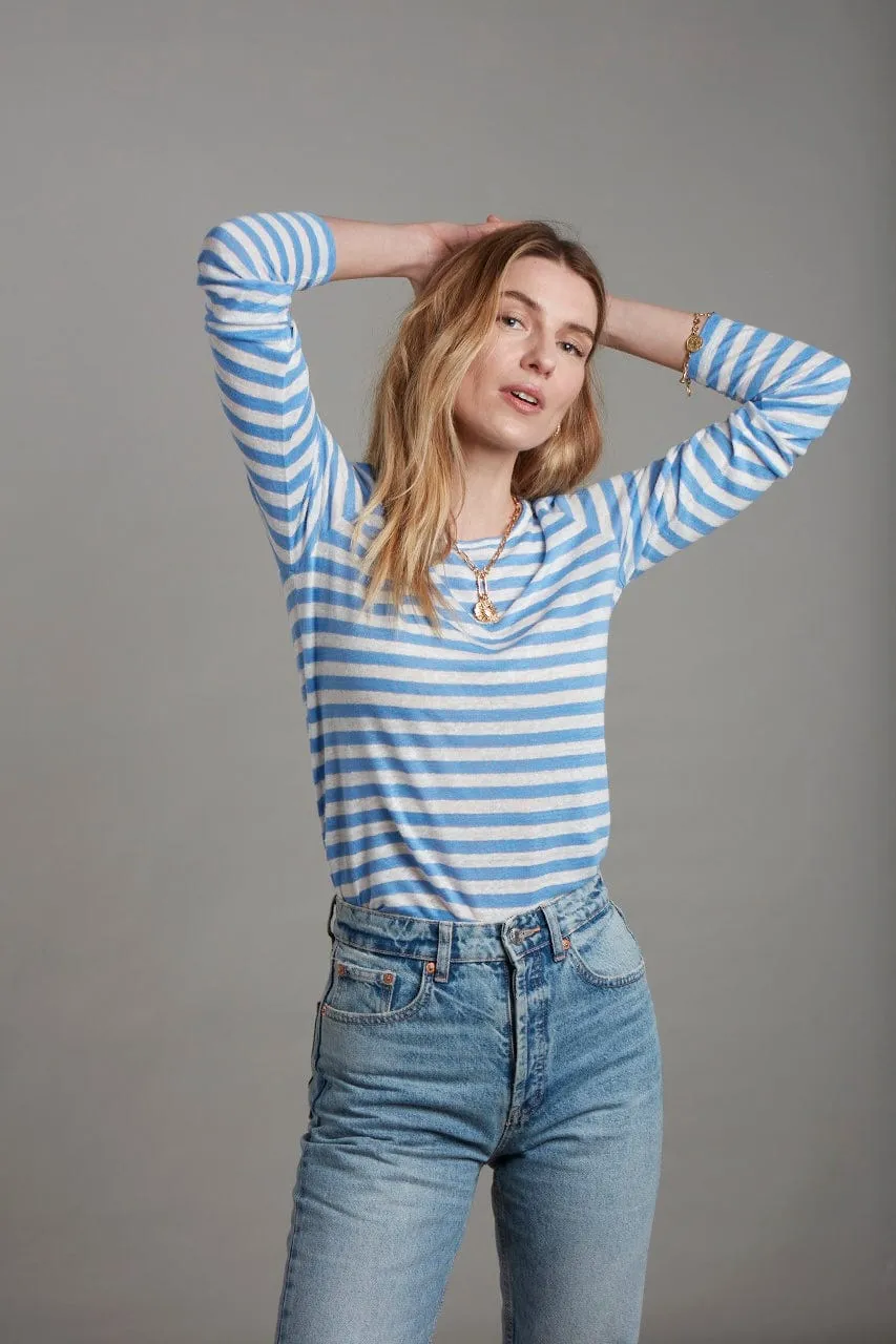 Long Sleeve Striped Linen T-shirt | Multiple Colours