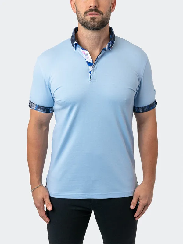 Maceoo Stretch Short-Sleeve Polos | Polo Mozart Solid 31 Blue