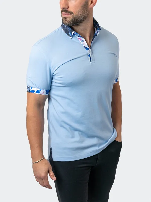 Maceoo Stretch Short-Sleeve Polos | Polo Mozart Solid 31 Blue