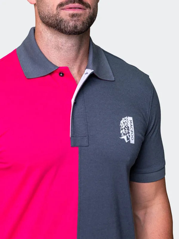 Maceoo Stretch Short-Sleeve Polos | Polo Mozart Split Fuchsia Grey