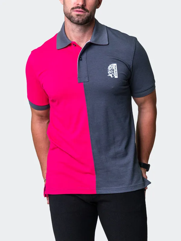 Maceoo Stretch Short-Sleeve Polos | Polo Mozart Split Fuchsia Grey