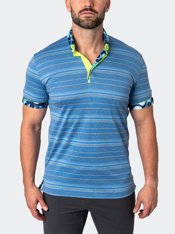 Maceoo Stretch Short-Sleeve Polos | Polo Mozartcielolb Blue