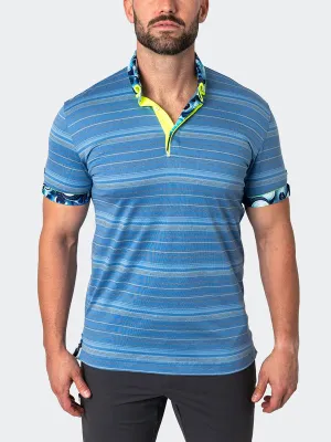 Maceoo Stretch Short-Sleeve Polos | Polo Mozartcielolb Blue