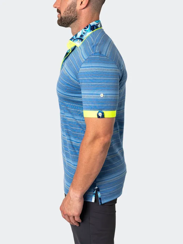 Maceoo Stretch Short-Sleeve Polos | Polo Mozartcielolb Blue