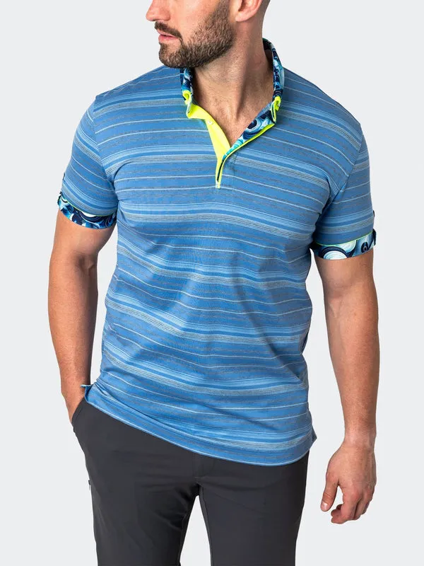 Maceoo Stretch Short-Sleeve Polos | Polo Mozartcielolb Blue