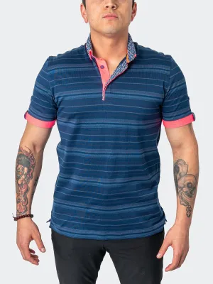 Maceoo Stretch Short-Sleeve Polos | Polo MozartCielon Blue