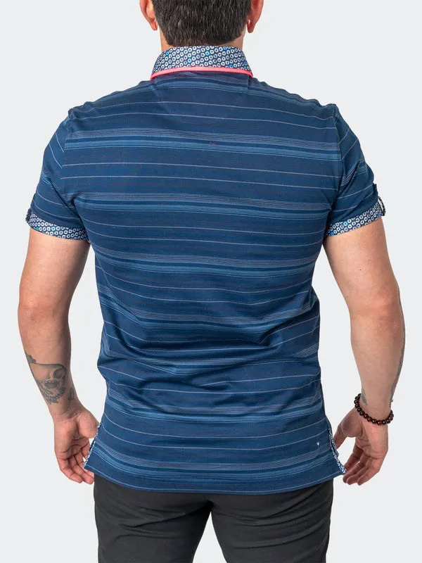 Maceoo Stretch Short-Sleeve Polos | Polo MozartCielon Blue