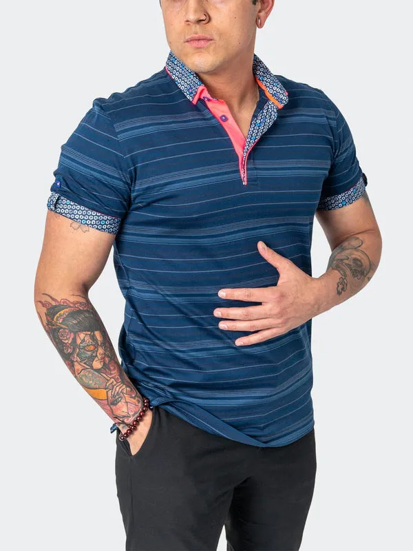 Maceoo Stretch Short-Sleeve Polos | Polo MozartCielon Blue