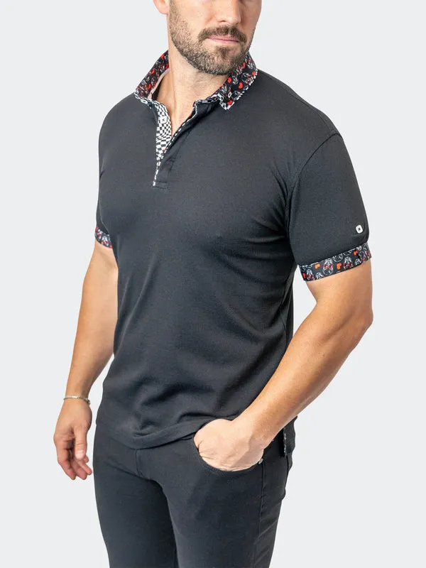 Maceoo Stretch Short-Sleeve Polos | Polo MozartSolid 27 Black