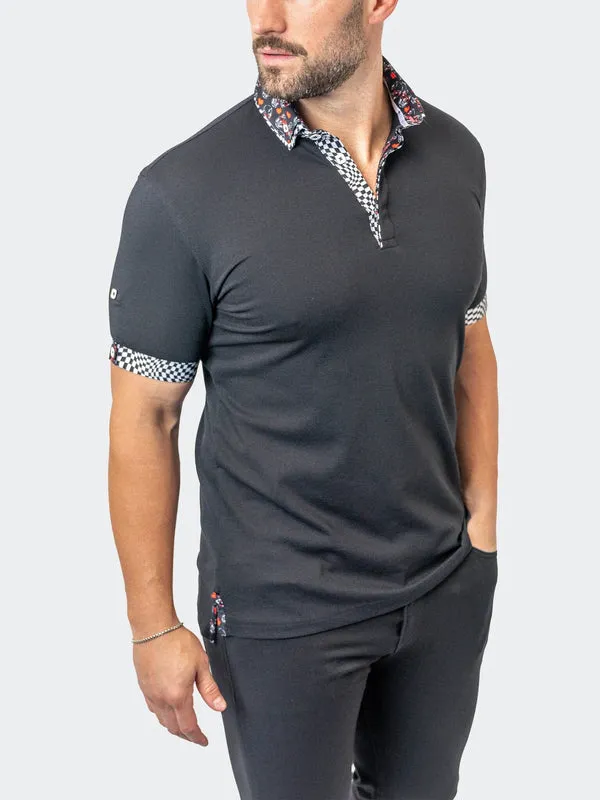 Maceoo Stretch Short-Sleeve Polos | Polo MozartSolid 27 Black