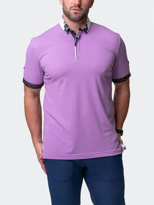 Maceoo Stretch Short-Sleeve Polos | Polo MozartSolidPeace Purple